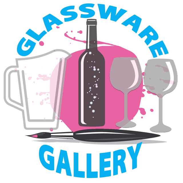 Glass Painting Artwork Gallery - Glass Painting Party long island, wine glass, glass pitchers, wine bottles, 